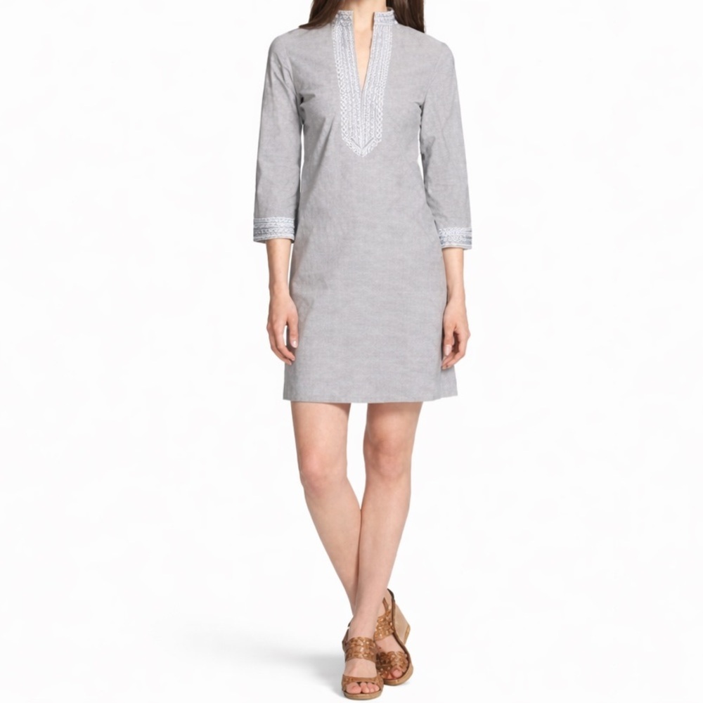 Tory Burch Embroidered Striped Tunic Dress Size 0
